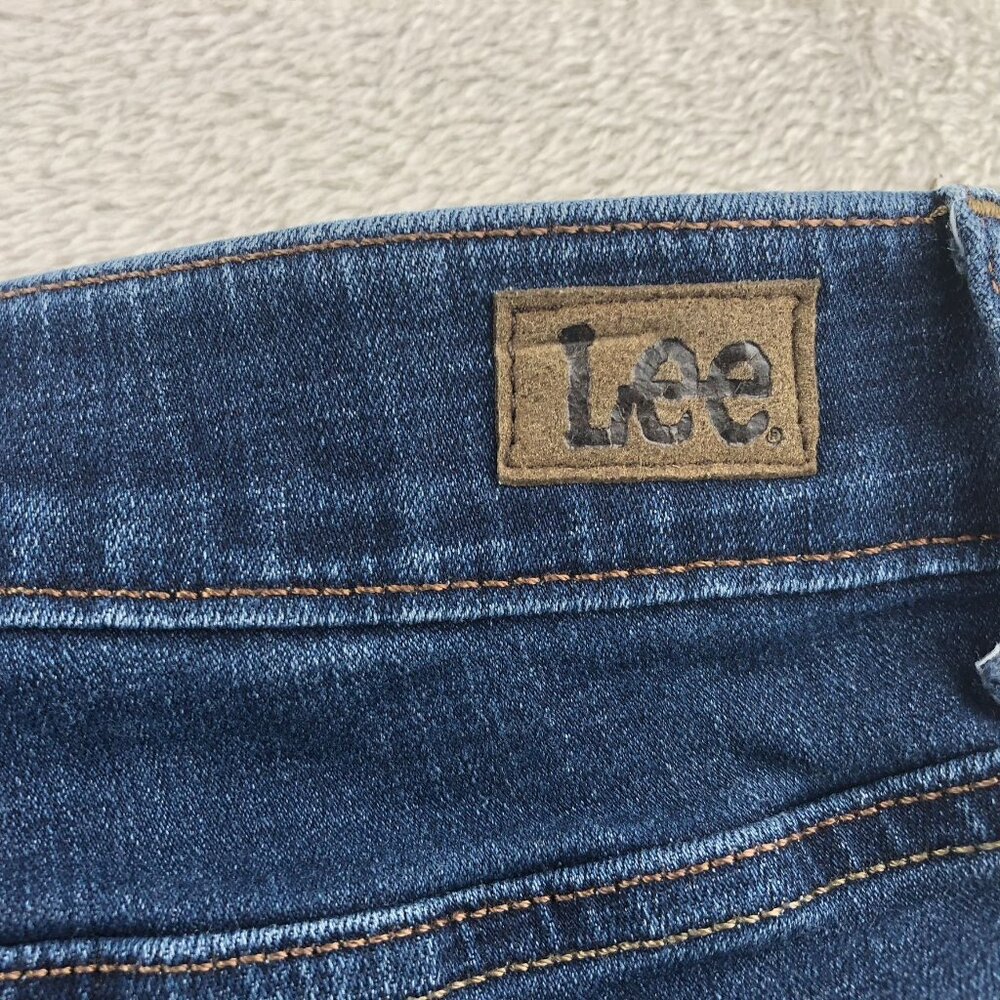 Lee Women Flex Motion Bootcut Jeans Size 18 Long Blue Denim Regular Fit Mid Rise - Picture 12 of 14